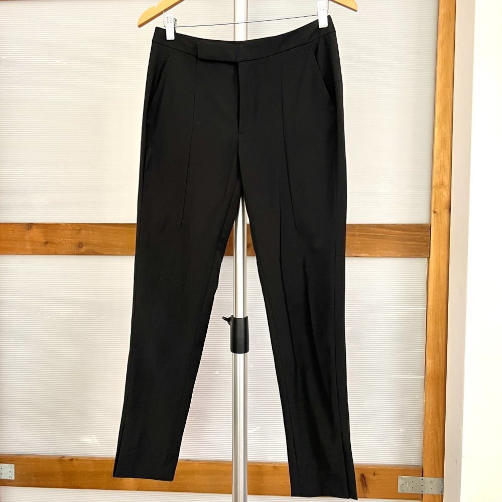 Alexander Wang Wool Blend Hook Bar‎ Closure Black Tailored Trousers Pants  Sz 6